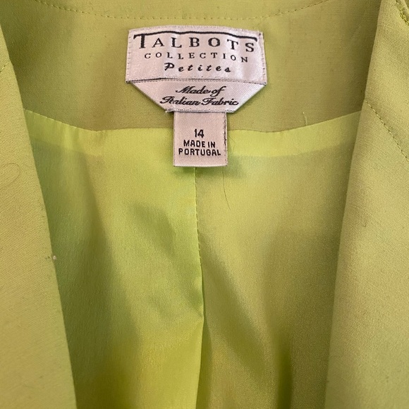 Talbots lime green suit jacket - Picture 2 of 4